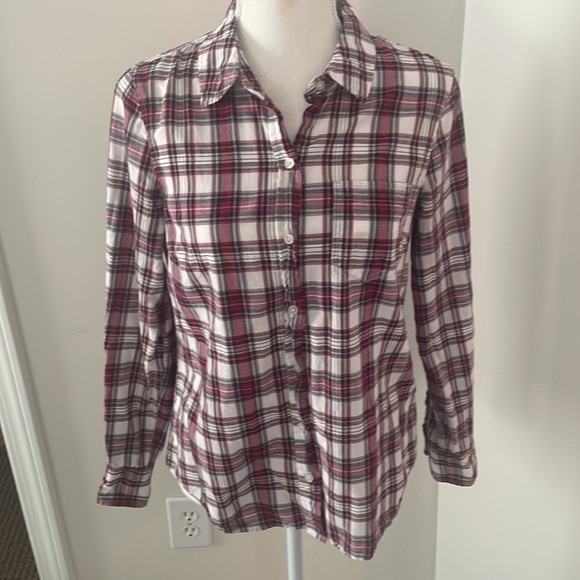GAP Plaid Button-down Shirt boyfriend fit, small - Picture 1 of 4